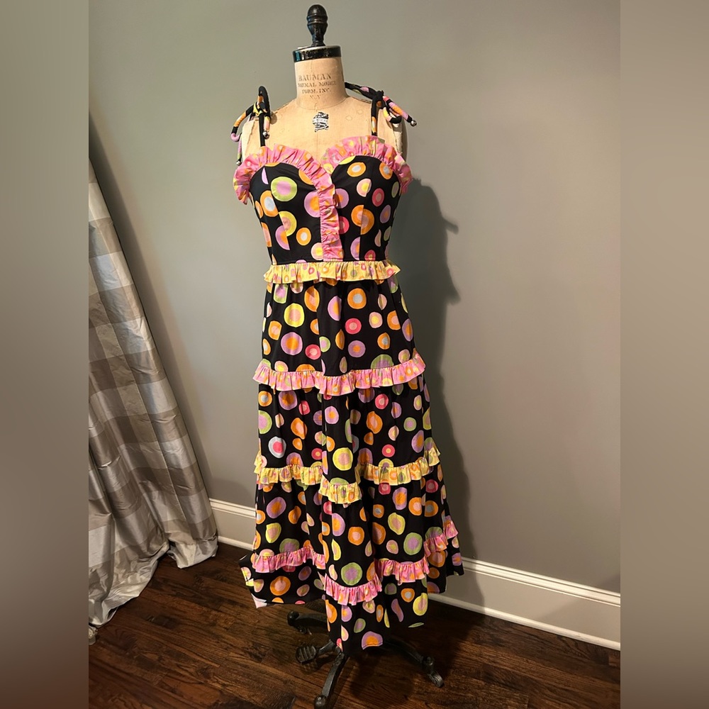 CeliaB Black and Pink polka dot Dress